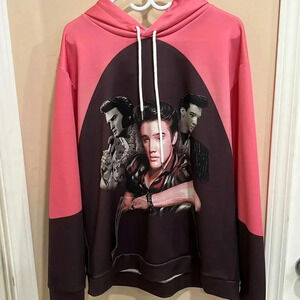 Graphic Pullover Hoodie - Pink and Black Women’s Top